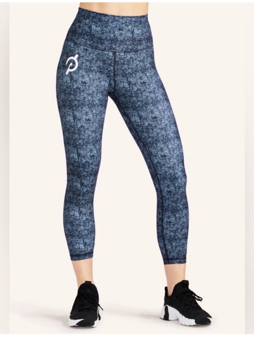 Peloton Cadence Capri High Rise leggings Blue Pattern Size XL